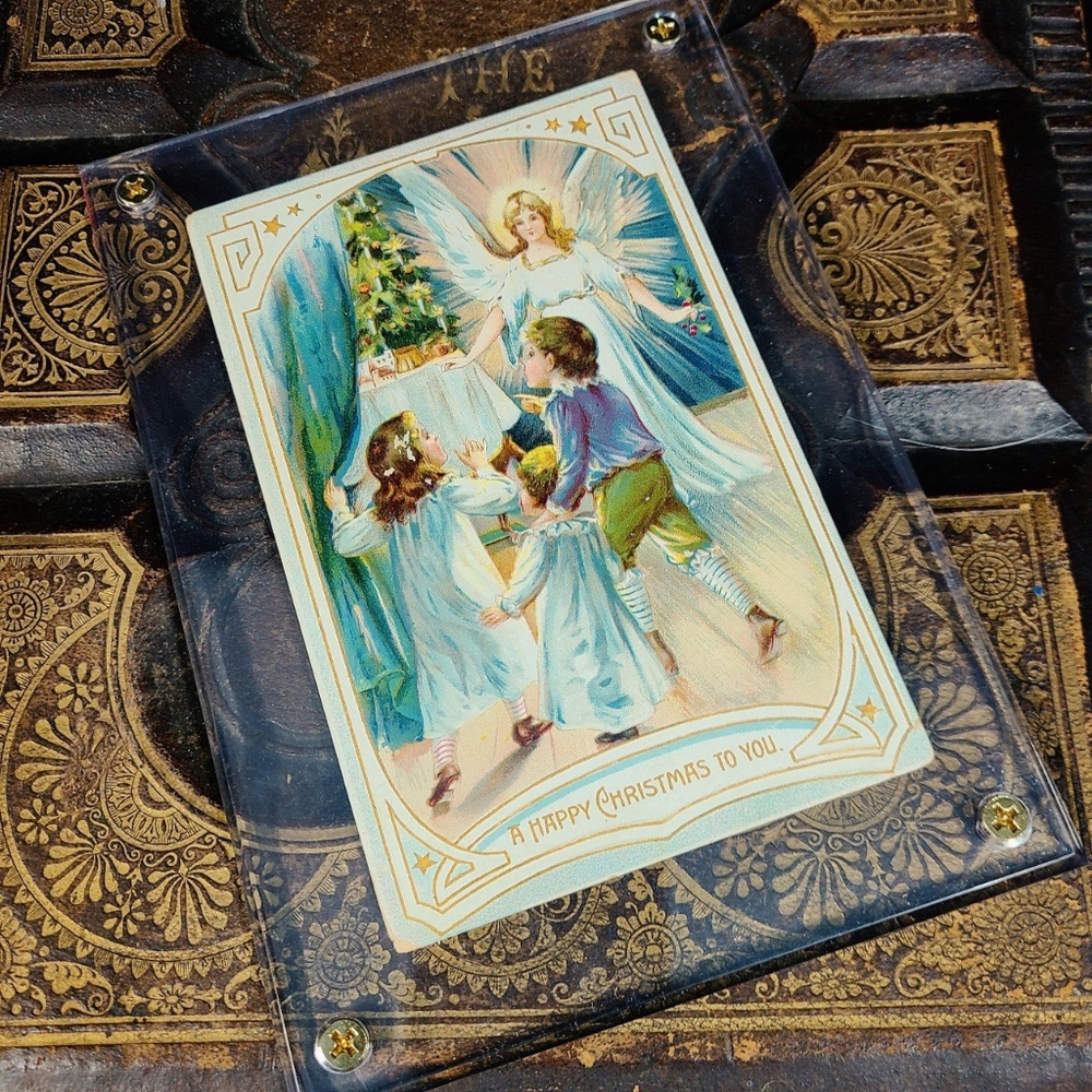 Antique angel postcard with case!